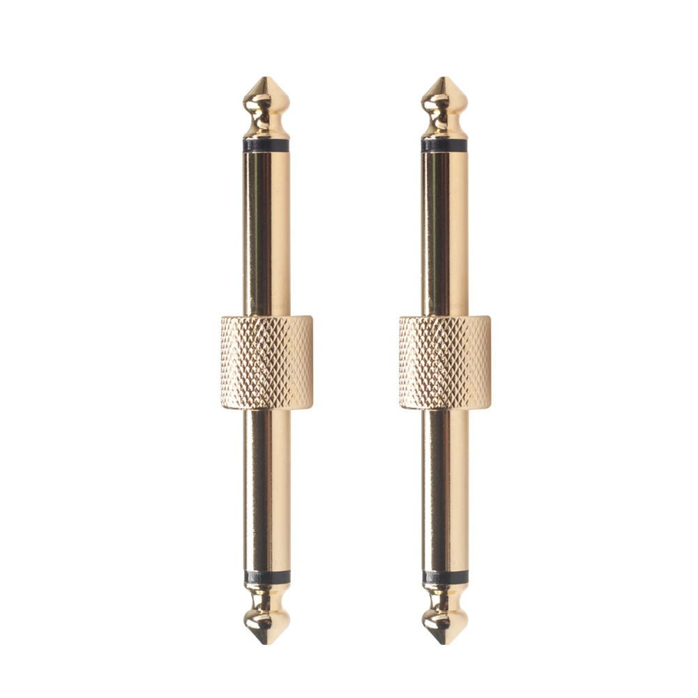 Effects Connector Guitar Pedal Adaptor 6.35mm 75g Both Sides Gold Kit Low-attenuation Low-noise Straight Coupler
