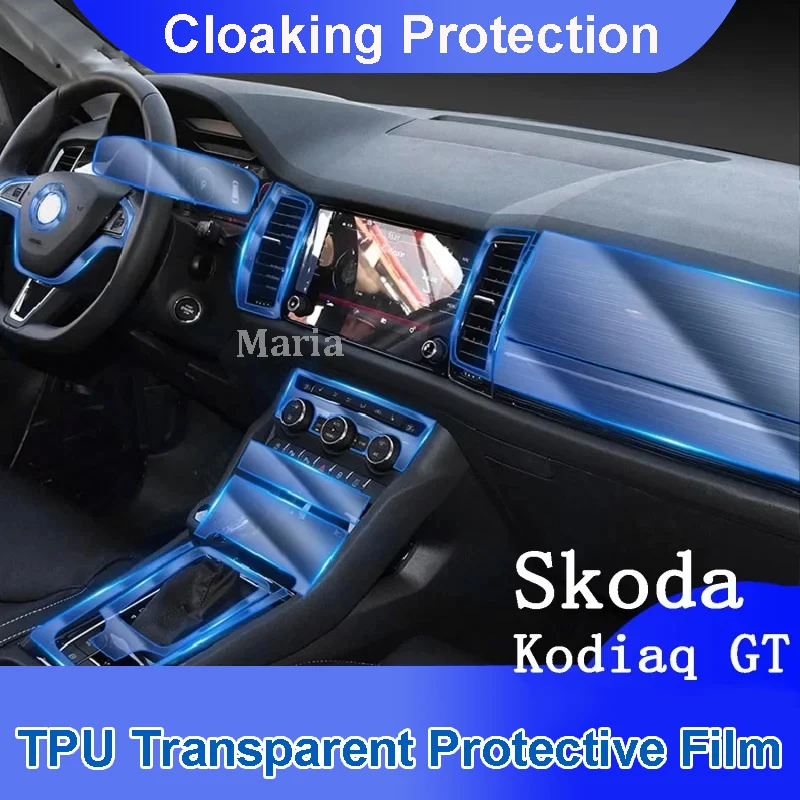 

For Skoda Kodiaq GT 2017-2020 Car Interior Center console Transparent TPU Protective film Anti-scratch Repair sticker