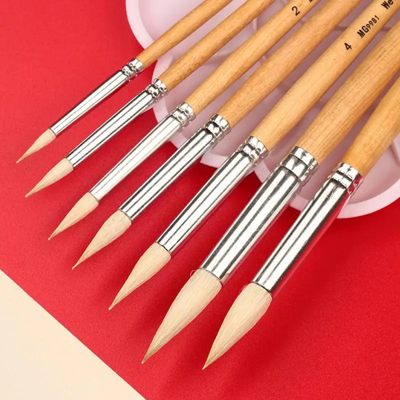 Watercolor Hook Line Pen Gouache Soft Weasel Hair Outline Painting Brush Hand-painted Propylene Miniature Detail Detail Art