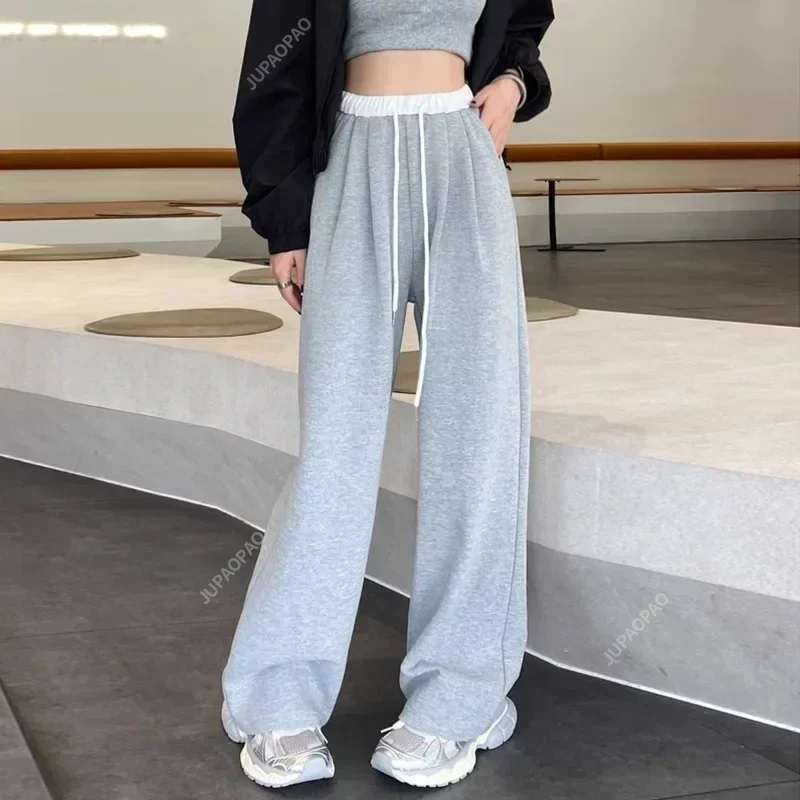 New Models white Sweatpants Women Korean Autumn Casual Baggy Pants Vintage Harajuku Streetwear Straight Sports Trousers Fashion