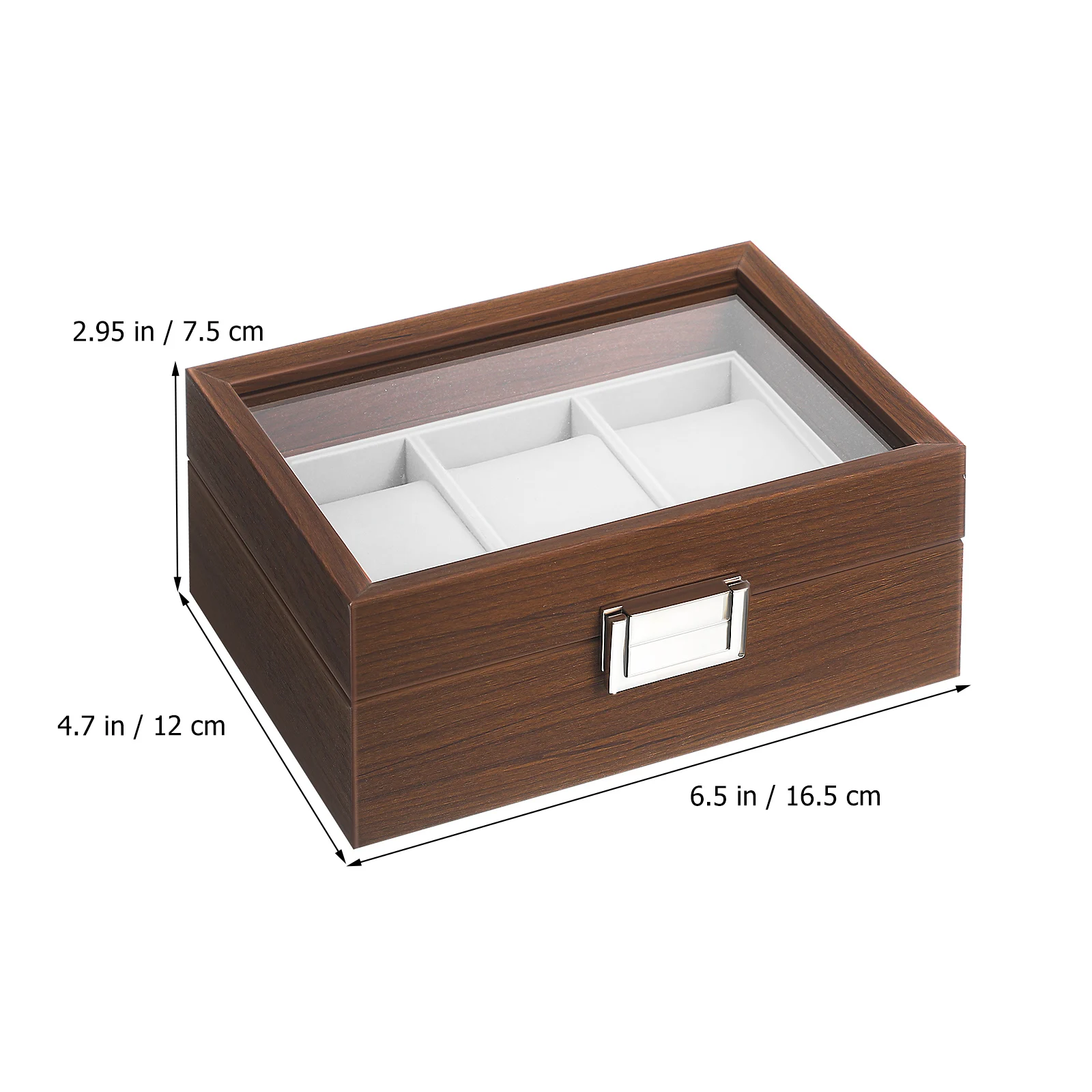 

3 Watch Storage Boxes Walnut Wood Grain Display Case Velvet Lining Jewelry ganizer Men Watches Accessories Box