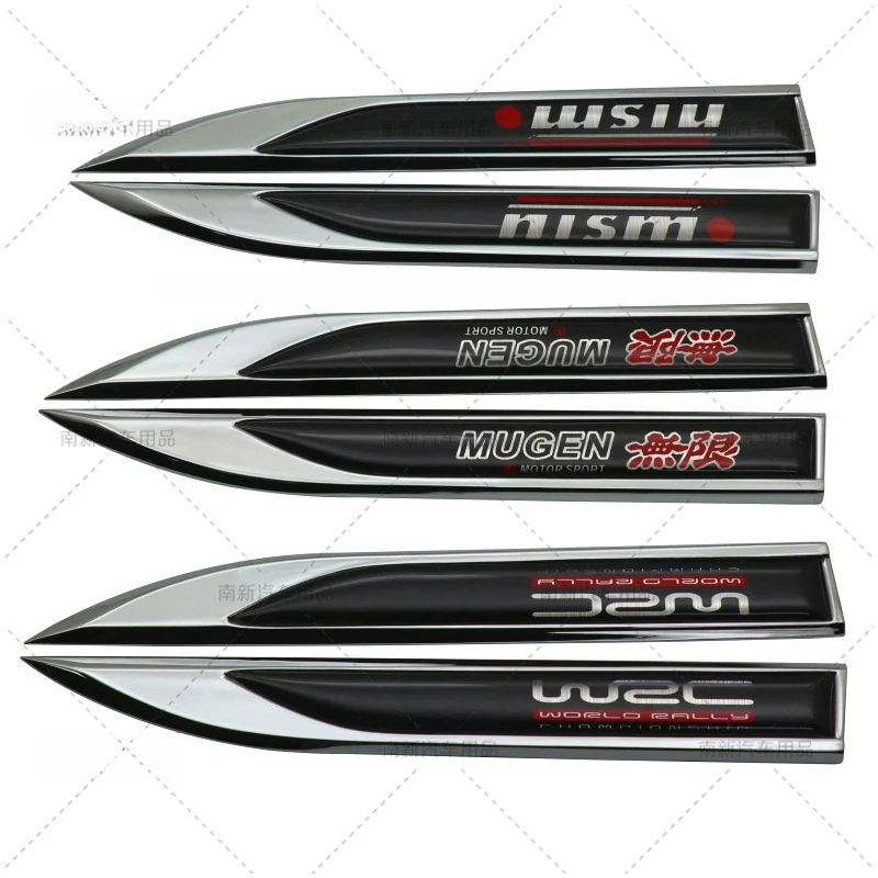 

High-quality Modification 3D Metal Fender Side Label Car Sticker MUGEN WRC Scratch Cover DIY Decorative Car Accessories
