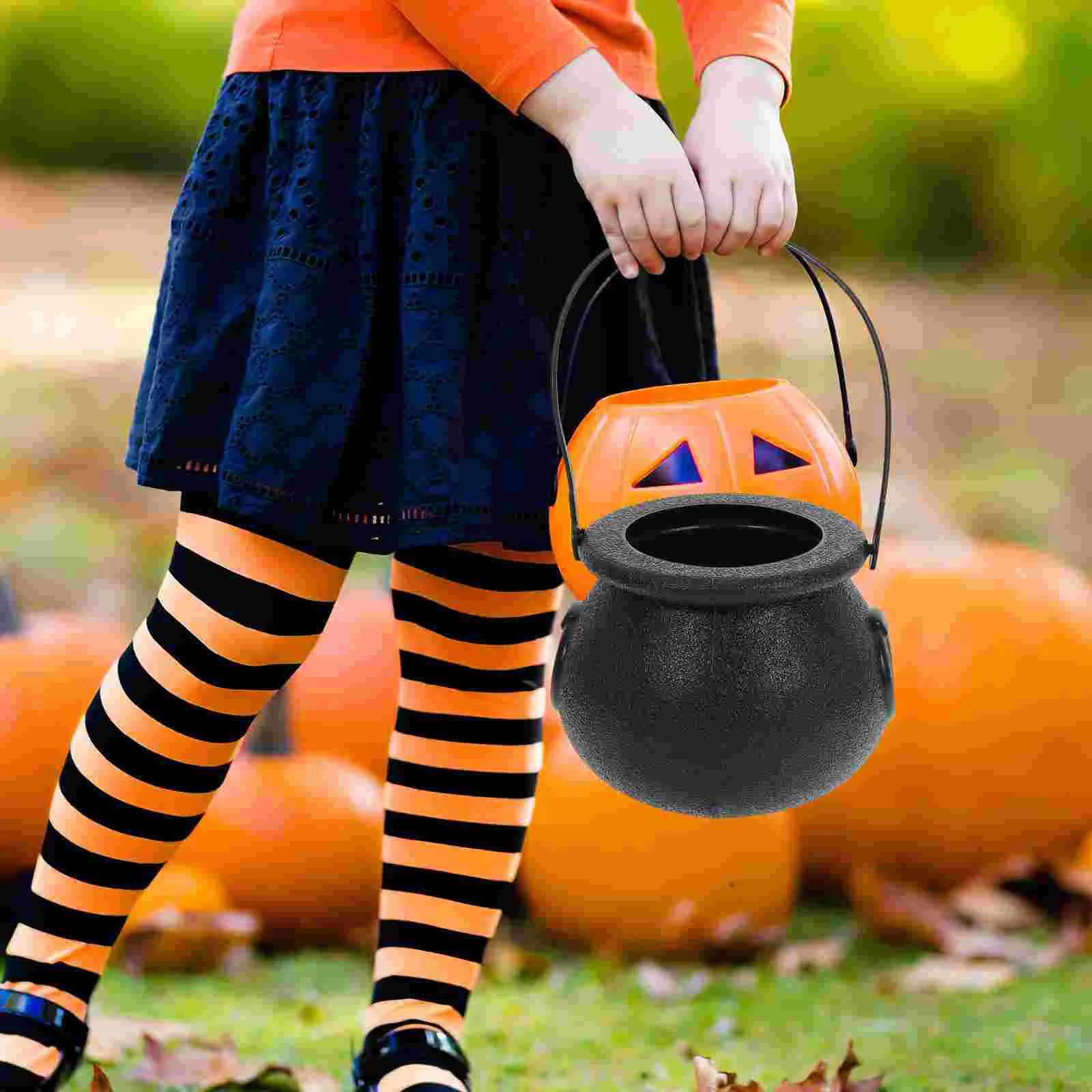 2 Pcs Filler Child Japanese Candy Cauldron Kettle Halloween Bucket Creative Witch