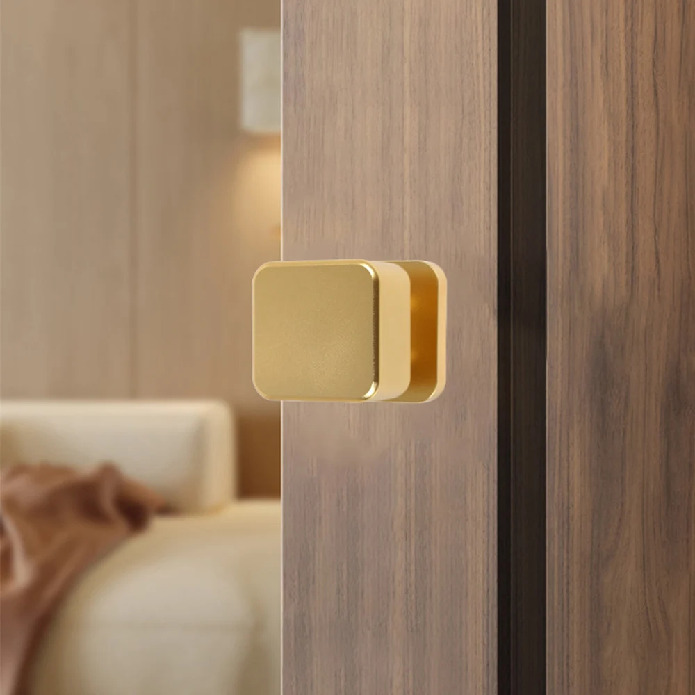 Квадратный односторонний невидимый дверной замок, минималистичный сплошной цвет, настенный дверной замок для гостиной, дверной замок для спальни