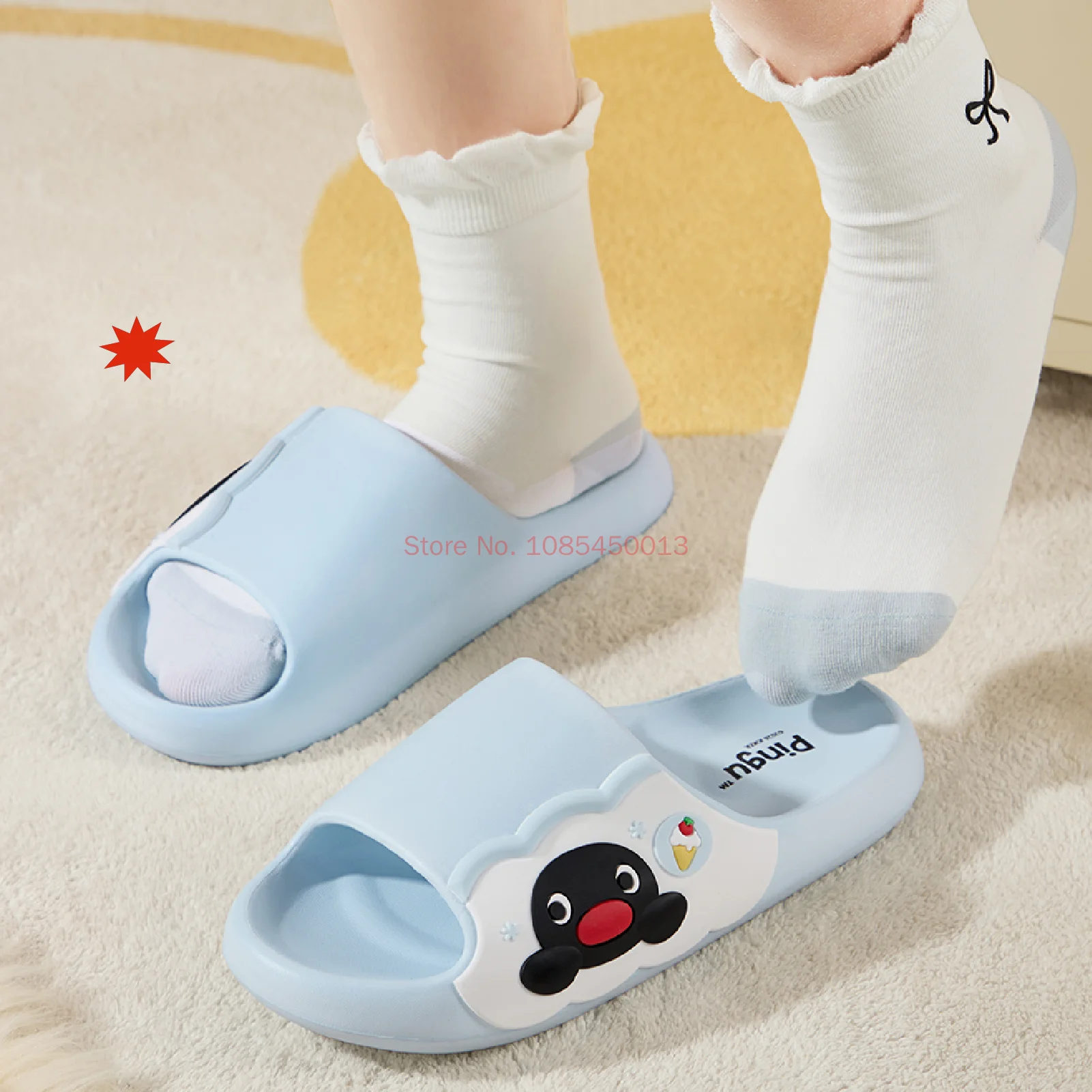 รองเท้าแตะสไลด์ Pingu ของแท้ น - Kids Indoor Outdoor Slippers บทวิจารณ์และราคา