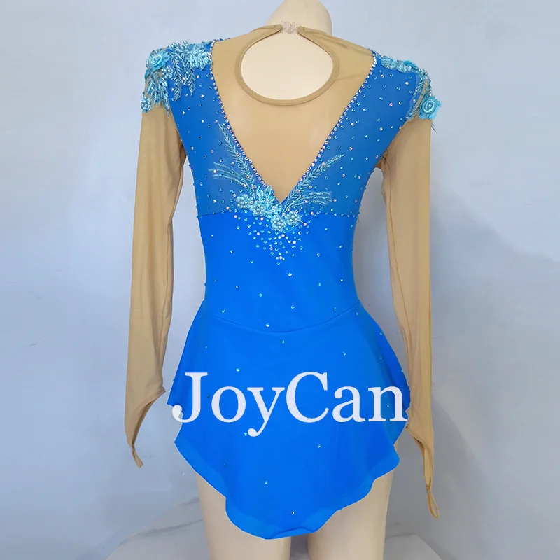 PomerCan Ice-Robe de Patinage Artistique pour Bol, IQUE dex Bleu, Vêtements de brevExtensibles, Vêtements de Compétition Personnalisés