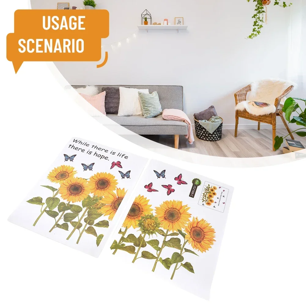 1 Set Of Wall Sticker Sunflower DIY PVC Removable Wall Art Sticker Decals Room Home Mural Decor In Stock Background Window