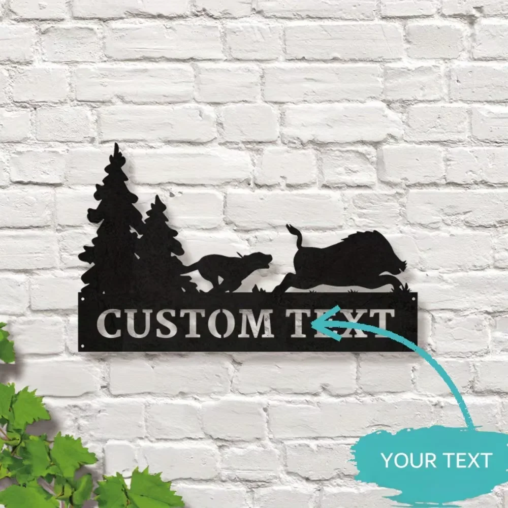 

Отличительный металлический настенный декор «Дикий костюм». Кованое железо ручной работы, силуэты собачьего кабана. Идеально подходит для охотничьих болельщиков.