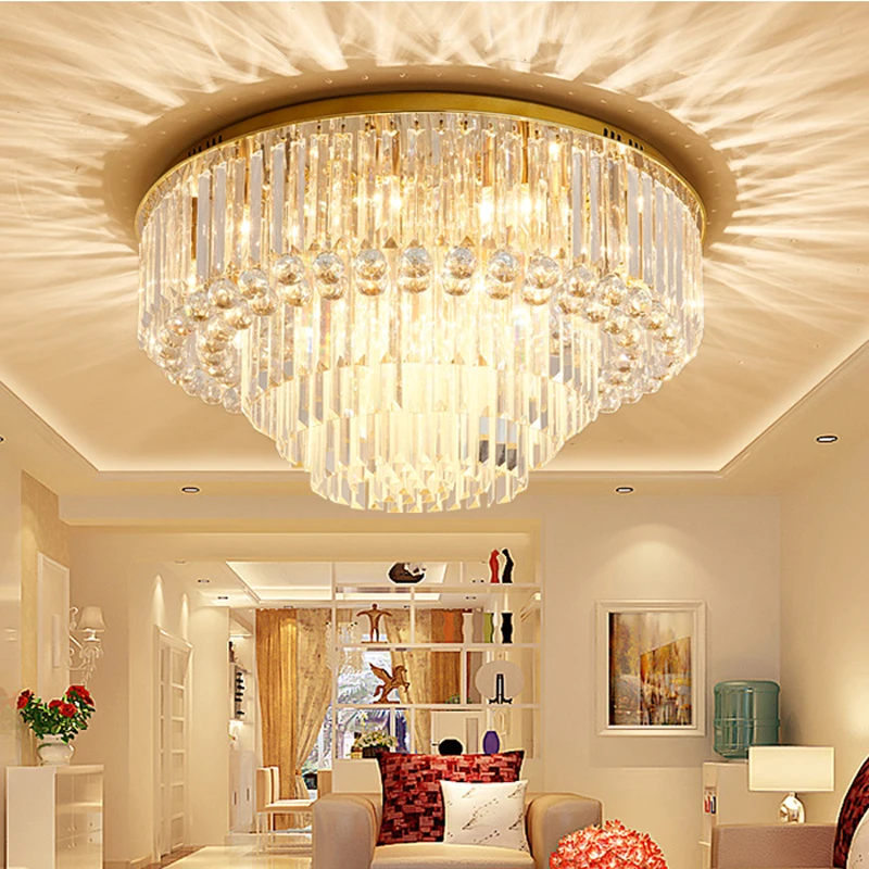 

LED Modern Crystal Ceiling Lights Fixture European Romantic Ceiling Lamps American Art Deco Hanging Lamp Home Indoor Lighting