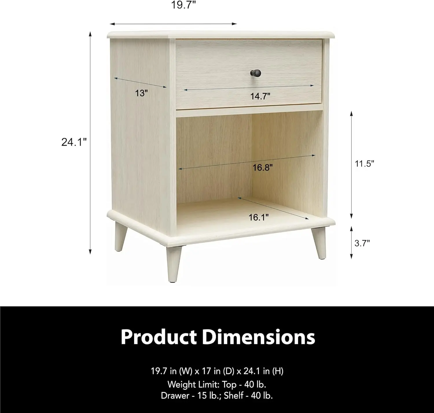 

Farnsworth Nightstand, Ivory Oak