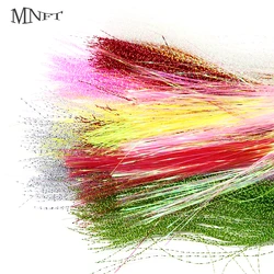 MNFT 11 Packs Spiral & Straight Fishing Tying Crystal Twisted Flashabou Holographic Tinsel Fly Flash for Making Jig Hook Lure