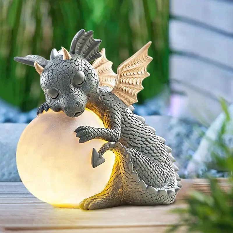 

Unique Night Light Lamp Resin Realistic Dinosaur Table Lamp Decorative Animal Sculpture Night Lamp for Bedside Garden Decor