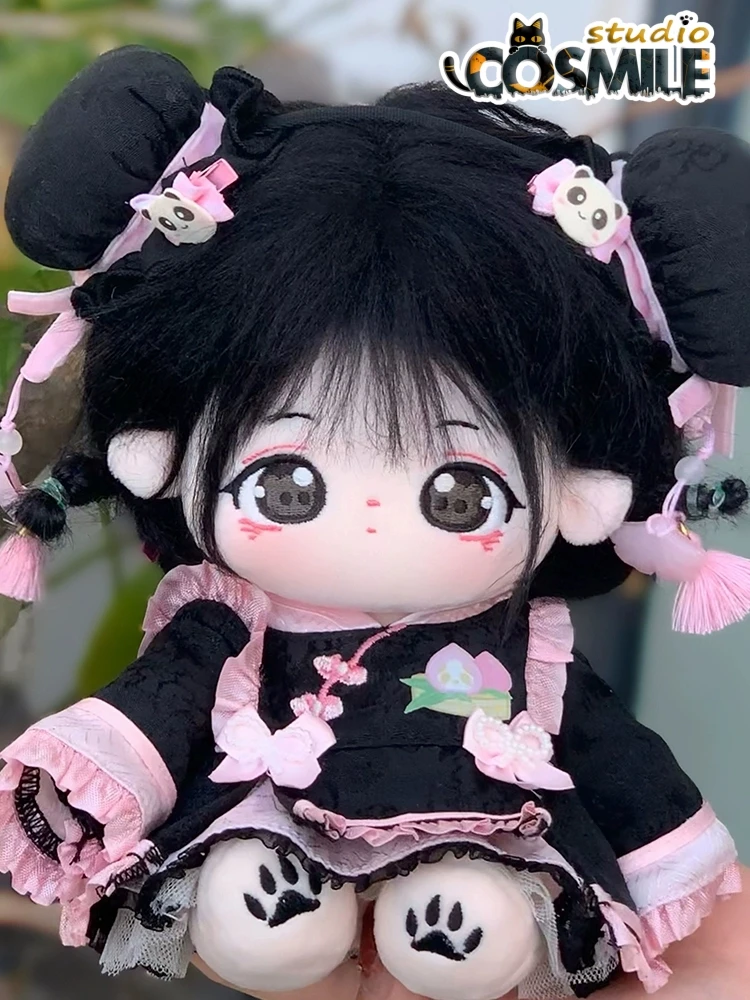 

No attributes Kpop Star Idol Sheng Panda Cute Kawaii Girl Black Hair Costume Stuffed Plushie 20cm Plush Doll Body Gift CT