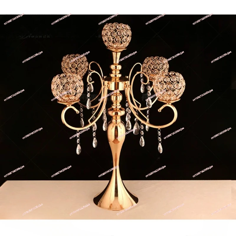 Wedding crystal candlestick ornament 5-head candlestick road guide wedding candlestick prop scene arrangement table hotel