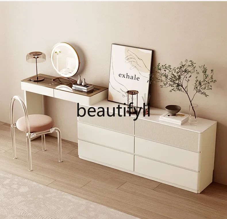 X Bedroom Chest of Drawers Bedside Dressing Table Integrated Storage Ultra-thin Extendable Storage Eight-drawer Chest