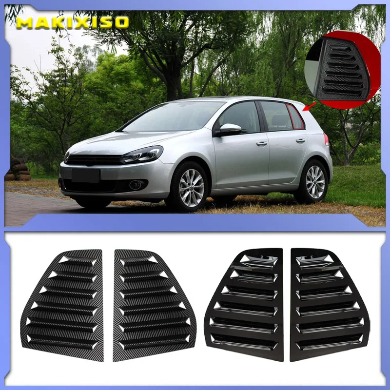 A Pair Car Rear Side Window Shutter Cover Trim Window Louver Side Air Vent Trim For VW Golf 5 MK5 2003-2010