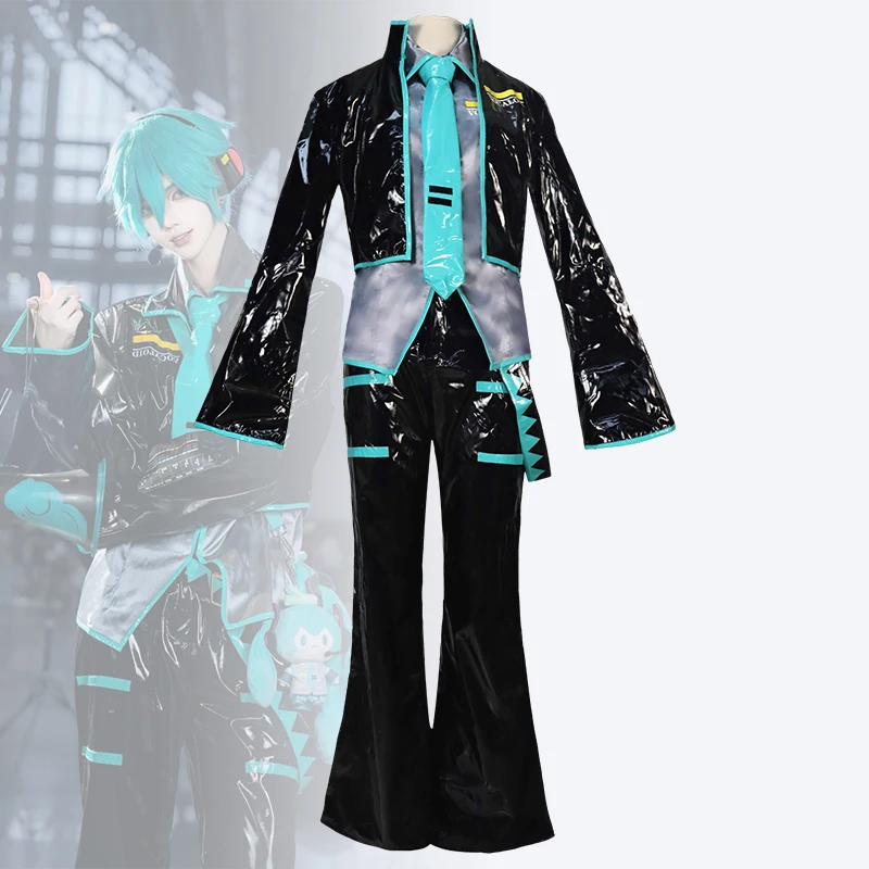 أنيمي 6 قطعة MIKUOO تأثيري حلي Mikkuoo تأثيري الرجال النساء بدلة سوداء زي Mikkuu عيد الميلاد تأثيري هالوين اكسسوارات