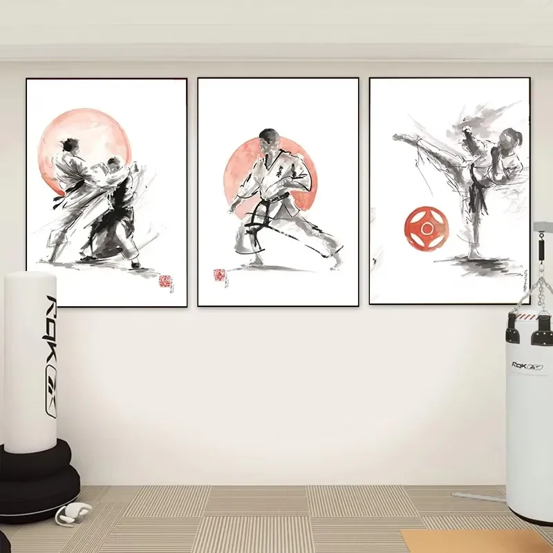 Japanese Black Shotokan Samurai Karate Art Ink Canvas Painting Minimalist Posters and Prints Wall Pictures for Living Room Decor - Image 3