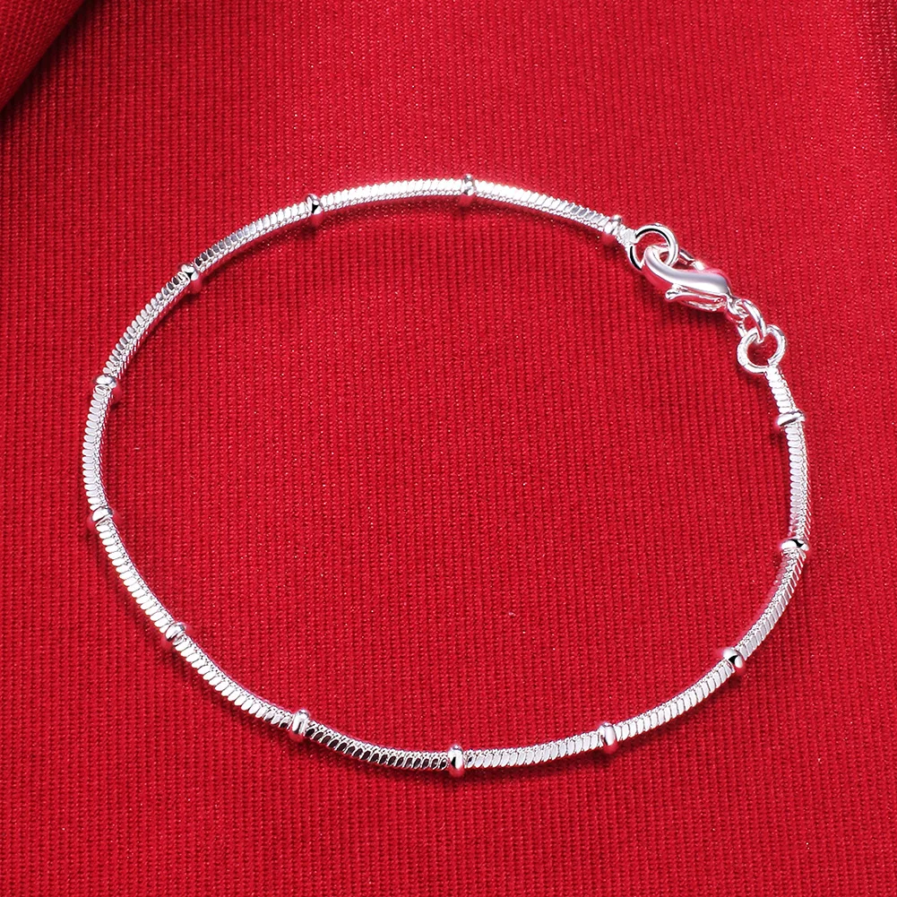 

Hot New 925 Sterling Silver Bracelets Fine Snake Bone Beads Chain Fashion Wedding Party Christmas Gifts Jewelry
