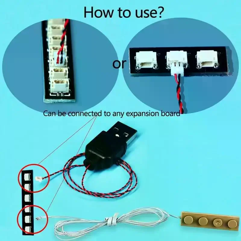 0.8mm Pin DIY 5v Lights 50cm USB Power Cable Compatible With USB Power Cord DIY Decorative Lamp USB Wire Toy Accessories
