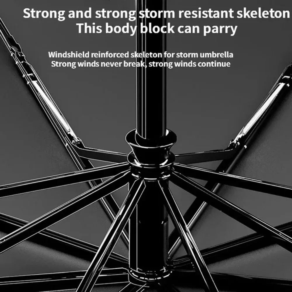 Super Strong Windproof Automatic Folding Men Umbrella  Reinforced Folding  Large Rainproof Sun UV Protection Umbrellas Women