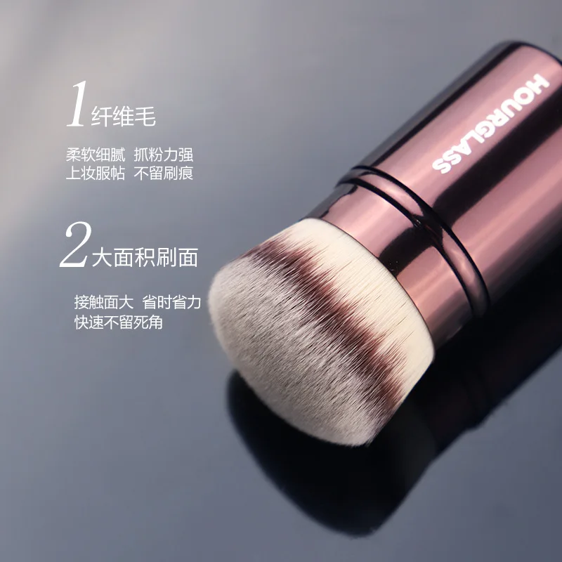 1 piece Retractable Foundation Makeup brushes Portable small Liquid Foundation Make up brush Pro Cosmetic tool metal handle