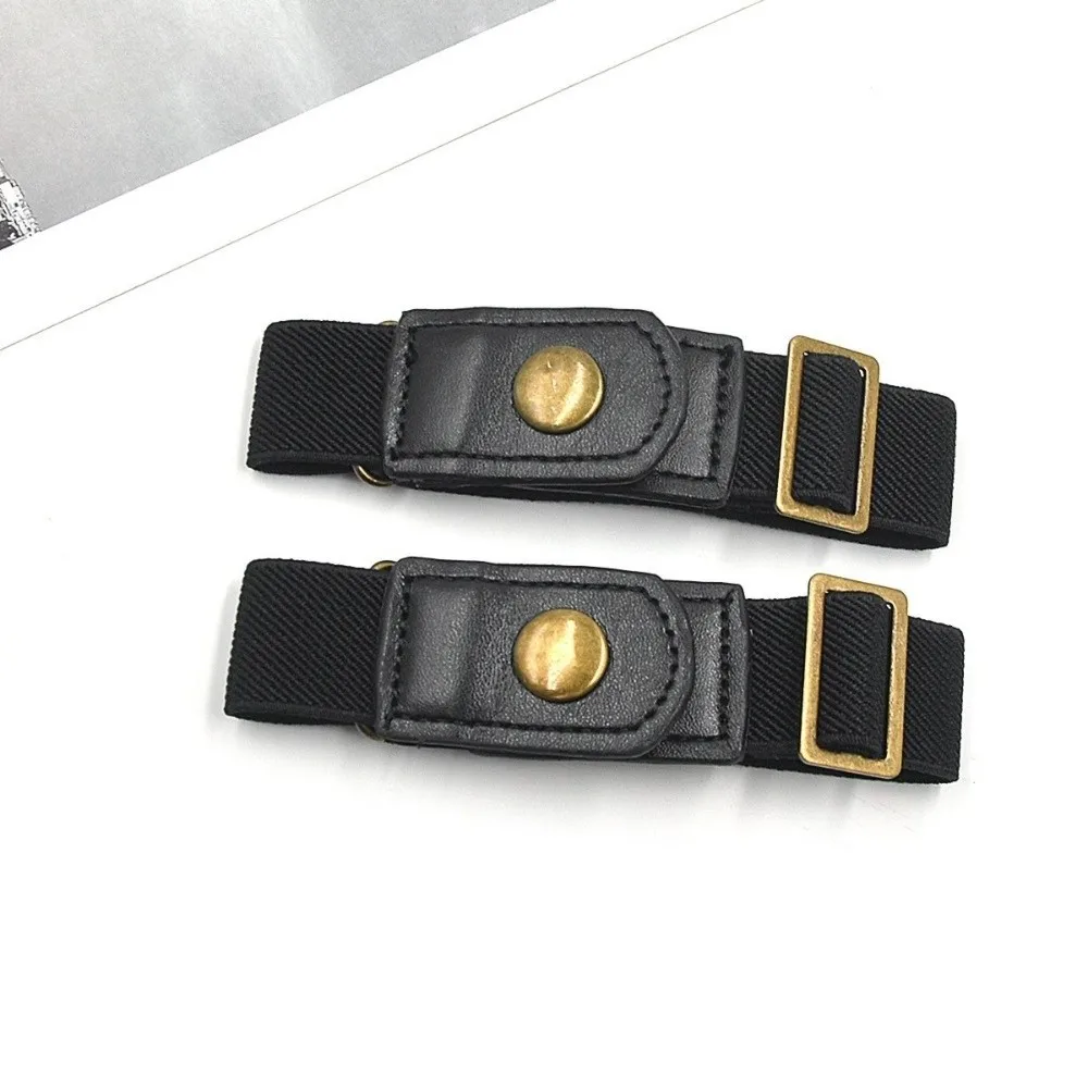 2PCS New Elastic Stretch Jean Waist Tightener No-Sew Adjustable Buckleless Belt Punch-Free Invisible Waist Belt Unisex