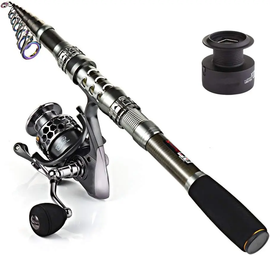 

Spinning Fishing Rod and Reel Combos Portable Telescopic Fishing Pole Spinning reels for Travel Saltwater Freshwater