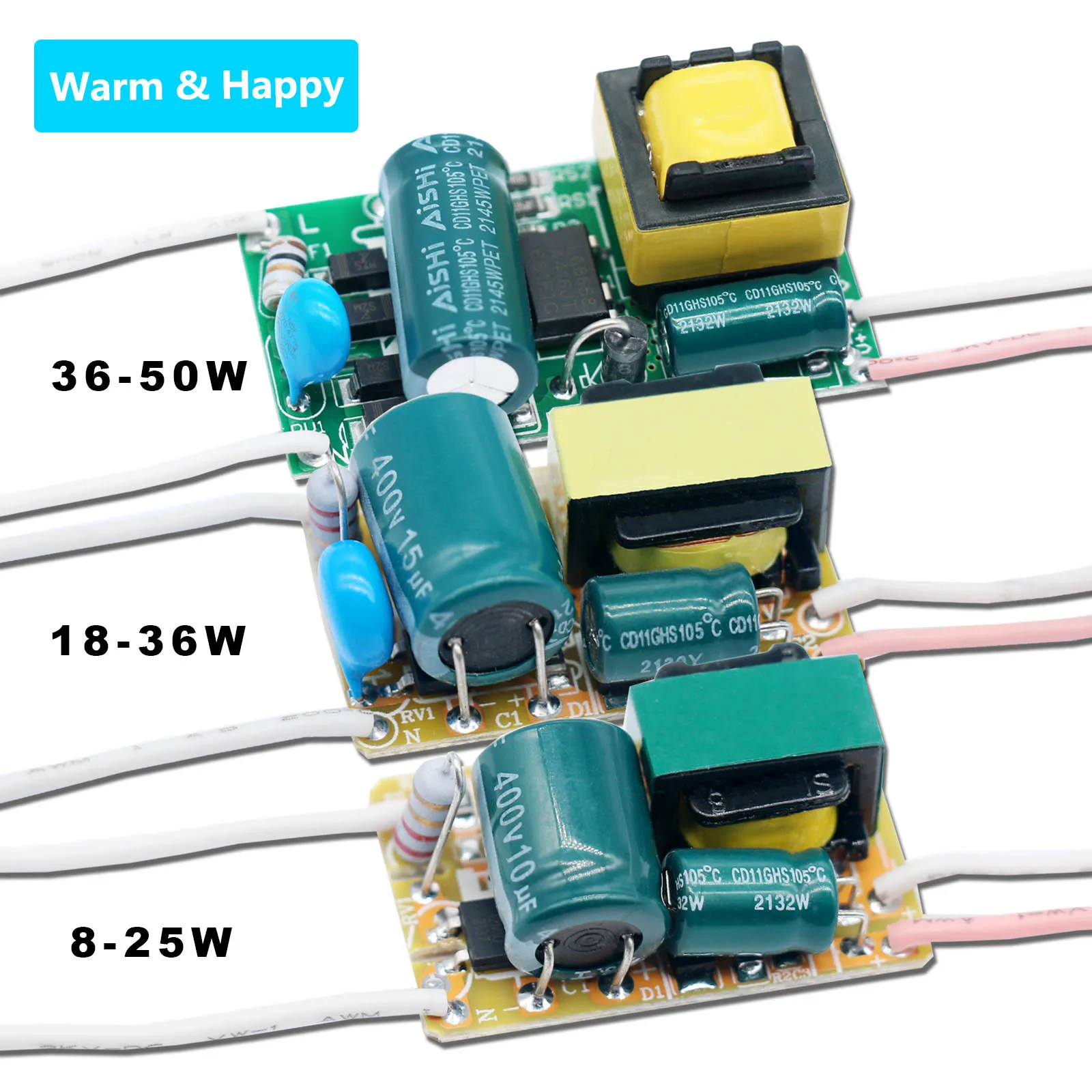 LED Driver 8W 18W 25W 36W 50W 300mA 250mA LED Non-Isolated Constant Current Transformer AC to DC Converter Power Unit Device