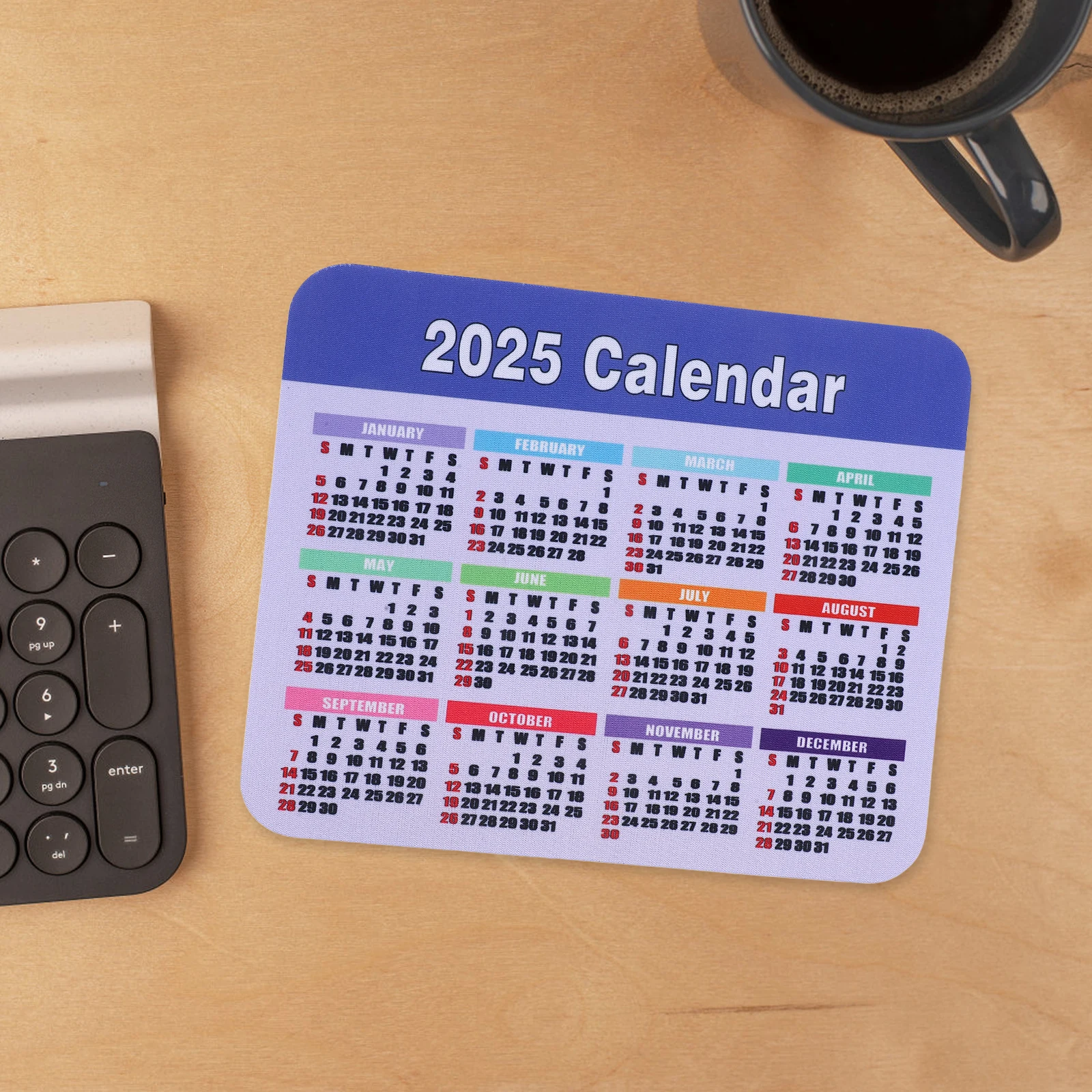 

Нескользящий резиновый настольный коврик с календарем 2024, коврик для мыши, игровой офисный коврик для клавиатуры, черная гладкая поверхность, точные движения