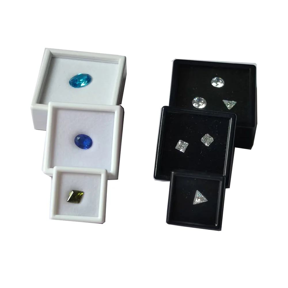 

3/4/5 см коробка для хранения бриллиантов, стеклянная крышка, контейнер для монет, драгоценный камень, циркон, подарочная упаковка, чехол с драгоценными камнями, значок, коробка для демонстрации ювелирных изделий