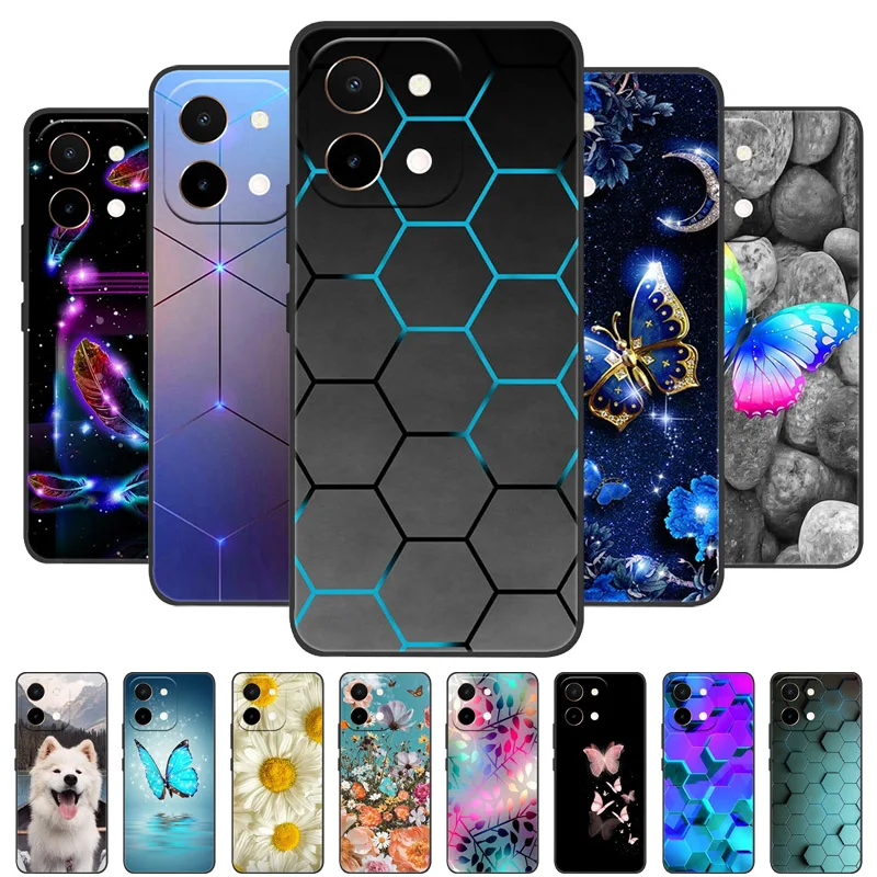 For Vivo Y28 4G Case V2352 Cover Soft Silicone Phone Cases For Vivo Y28 Y 28 VivoY28 4G Fundas 6.68'' Bumper Cute Cartoon Capa