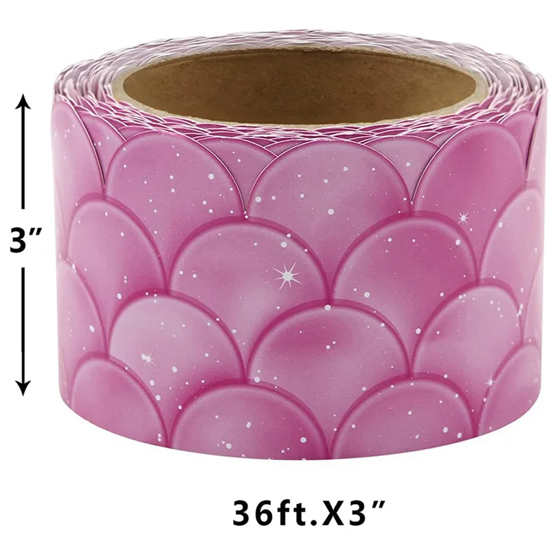 2X 20 متر أومبير الأرجواني الاسكالوبس لوحة الإعلانات الحدود قوس قزح الحدود المستقيمة الفصول الدراسية أو ديكور المنزل المدرسة #6
