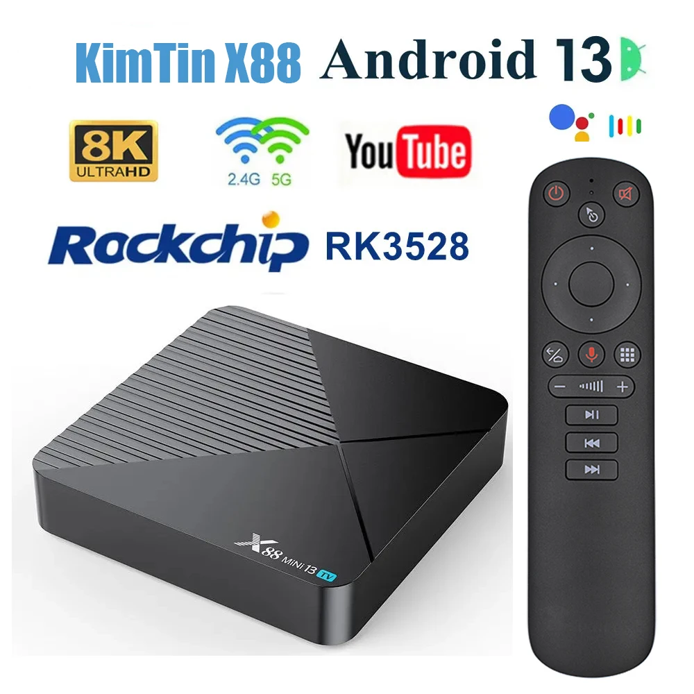 

ТВ-приставка KimTin 4 Гб 64 ГБ 32 ГБ Smart Android Rk3528 Quad Core TB BOX 4K 60tps 2,4G 5G WiFi 2G 16G медиаплеер ТВ-приставка