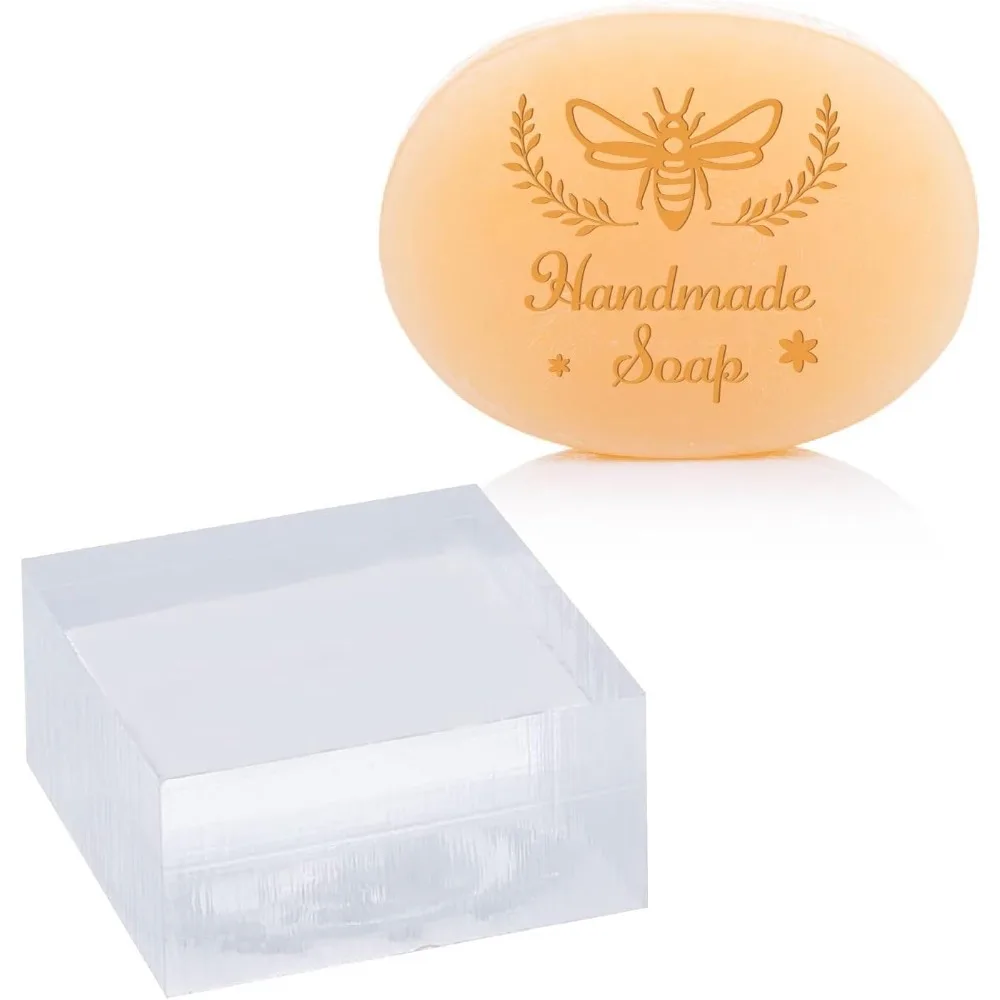 Bees Soap Stamps Clear Acrylic Stamp Embossing DIY Animal Chapter Imprint Molds Supplies Handmade Gift Soap Square making kit