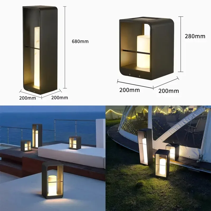 Dimmable LED Column Light for Villa Entrance Garden Courtyard Walkway Landscape Lighting