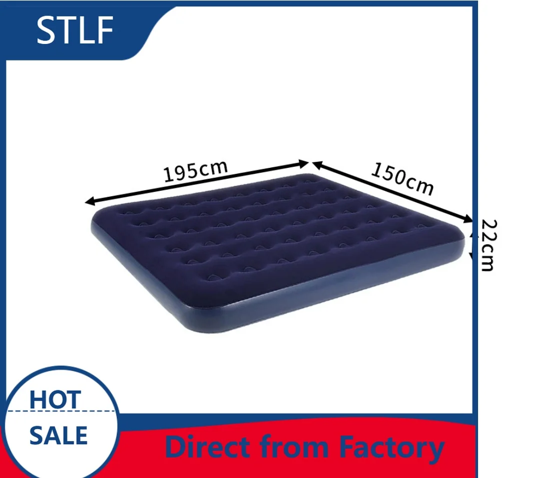 Queen Size One Layer Inflatable Air Bed Air Mattress for Two Persons with External Pump