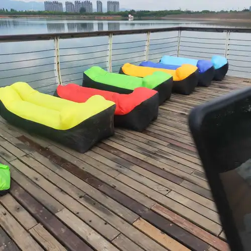 야외 휴대용 레이지 팽창식 소파, 야외 휴대용 해변 에어 소파, 접이식 캠핑 팽창식 소파 침대, 침낭 싱글 페 