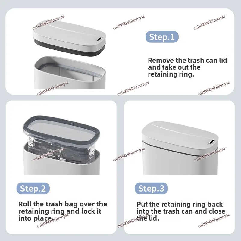 Intelligent induction trash can, bathroom wall hanging with cover