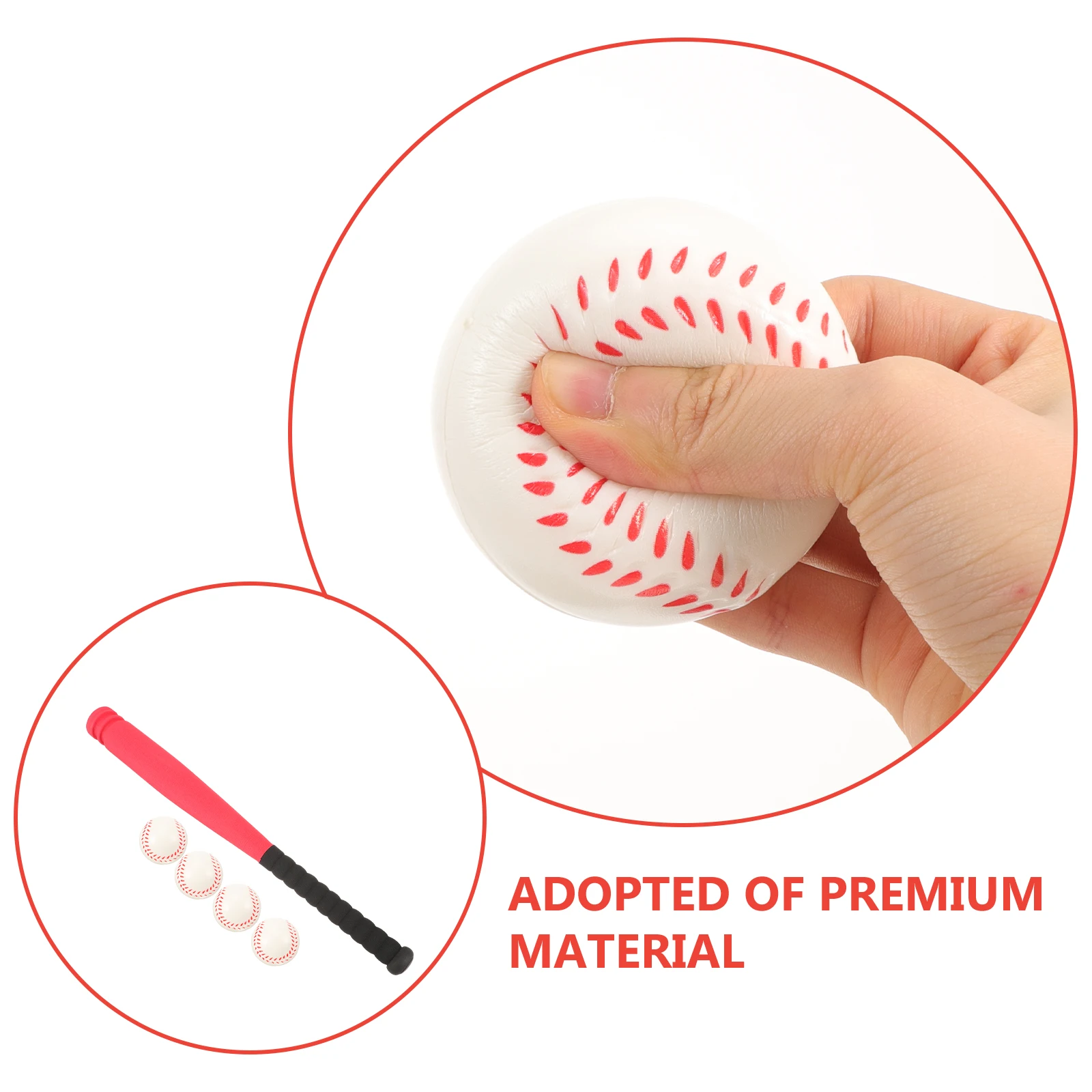 Honkbalspeelgoedset voor kinderen, sponsbal en gemakkelijke gripknuppel voor peuters, leuk oefencadeau voor 2-4 jaar oud