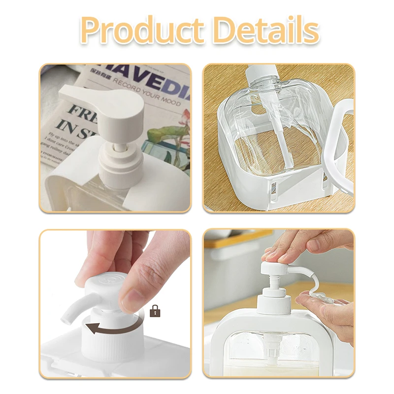 Soap Dispenser White Liquid Lotion Hand Pump Soap Dispenser Refillable Shampoo Bottle Plastic Hand Soap Dispenser