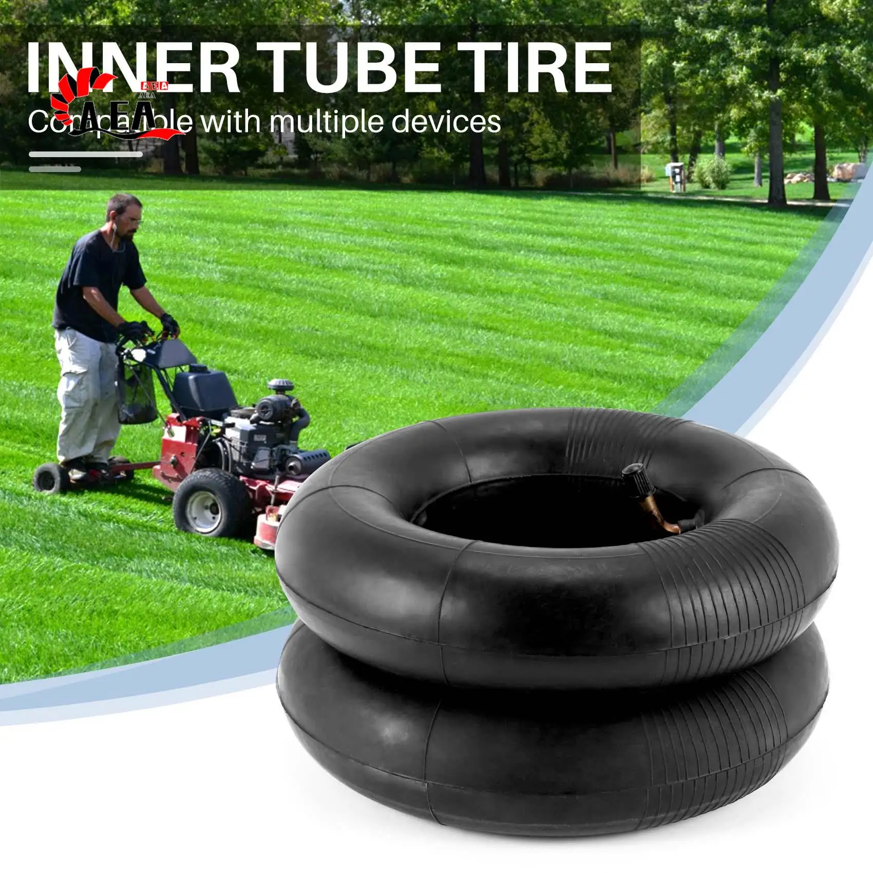 

AEA0-2 Pack 2.80/2.50-4 Inch Inner Tube With TR87 Bent Valve Stem For Scooters, Lawn Mowers, Wheelbarrows, Hand Trucks