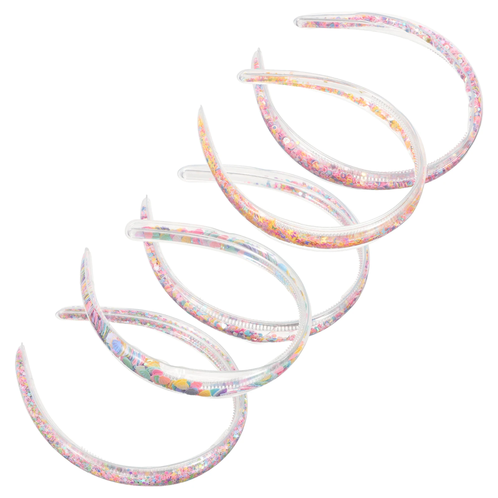 

5pcs Flash Headband for Girls Sequin Little Girl Hair Accessories Resin Cute Kids Glitter Adorable Hairbands Gift