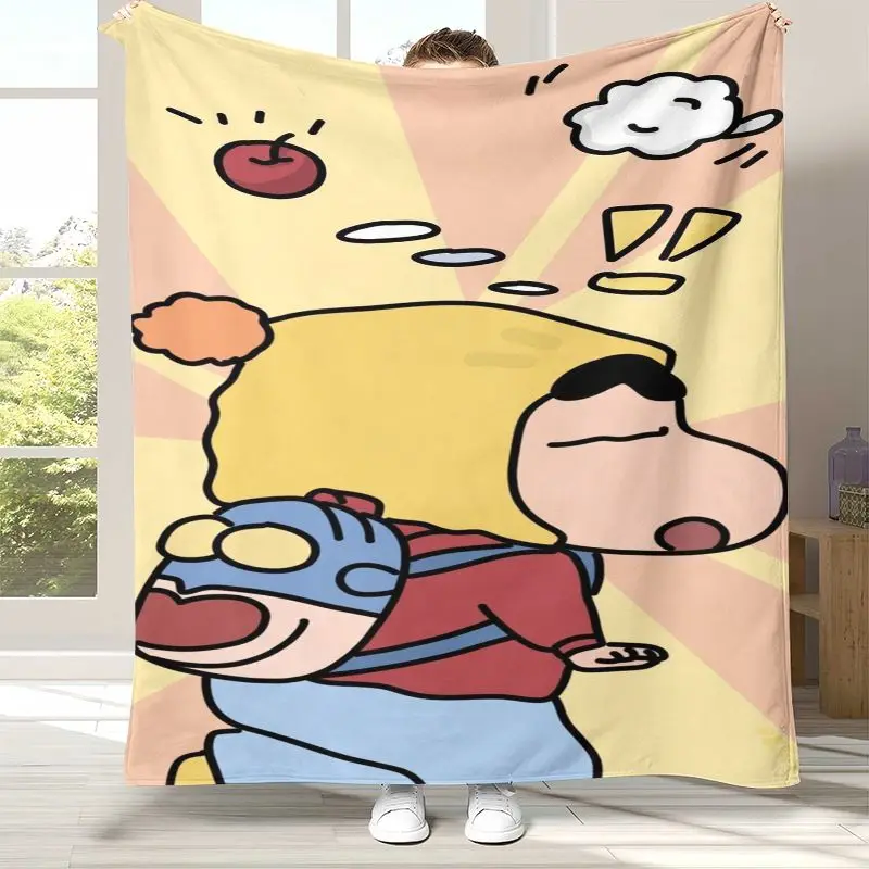 Funny C-Crayon Shin-chans Cartoon Soft Flannel Throw Blanket,Cozy Warm Blanket for Bed,Sofa,Living Room,Picnic,Home Decor,Gift