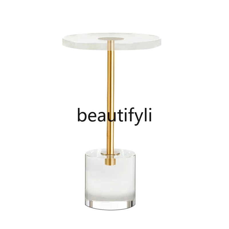 

Acrylic coffee table simple modern living room bedroom stainless steel light luxury minimalist transparent edge table