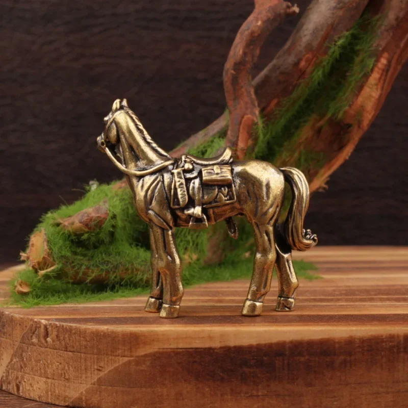 Horse Figure Home Decor Ornament, Zodiac Sign, Horse Brass Statue Ornament Get Rich Immediately, Handicraft, Brass Ornament - view 4