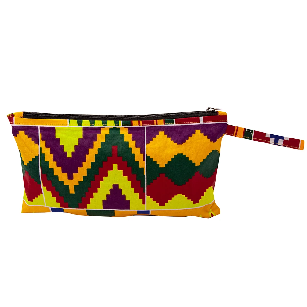 

African Print Coin Purse Bohemian Zipper Mobile Phone Bag Western Aztec Style Clutch Bag for Women