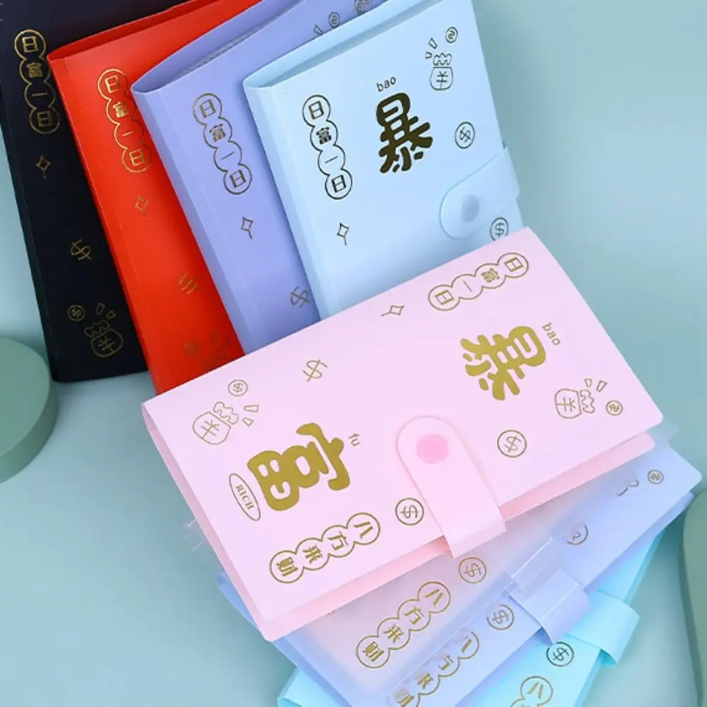 Plastic Saving Money Binder 50Sheets Portable Cash Budget Binder Handbook Account Book Planner Organizer Birthday Gift