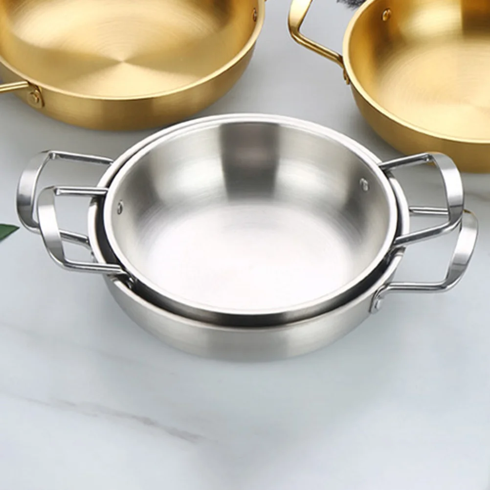 

18cm Korean Style Stainless Steel Ramen Pot Cooker for Induction Stove Spill proof Lid Double Handles Kitchen Pots
