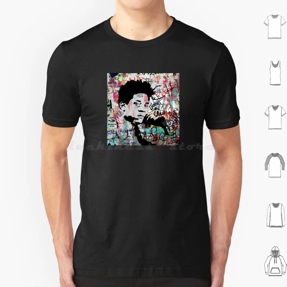 Bolah ruwet arte t camisa tamanho grande 100% algodão jean michel pop arte abstrata samo neo expressanismo jean michel galeria pintura